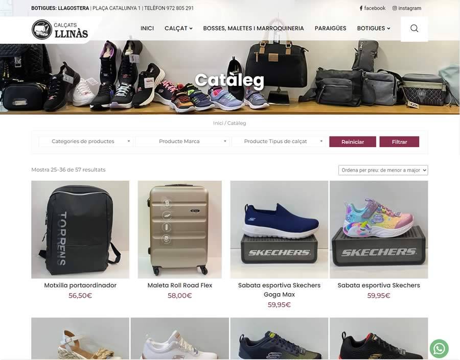 Sabateries Llinàs: catàleg de productes on line Sabateries Llinàs: catàleg de productes on line